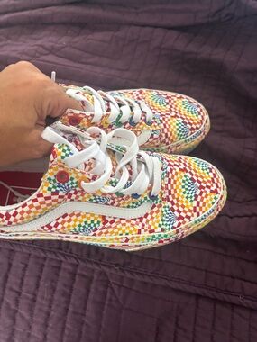 Vans shoes colorful platform Sneakers with White Stripe